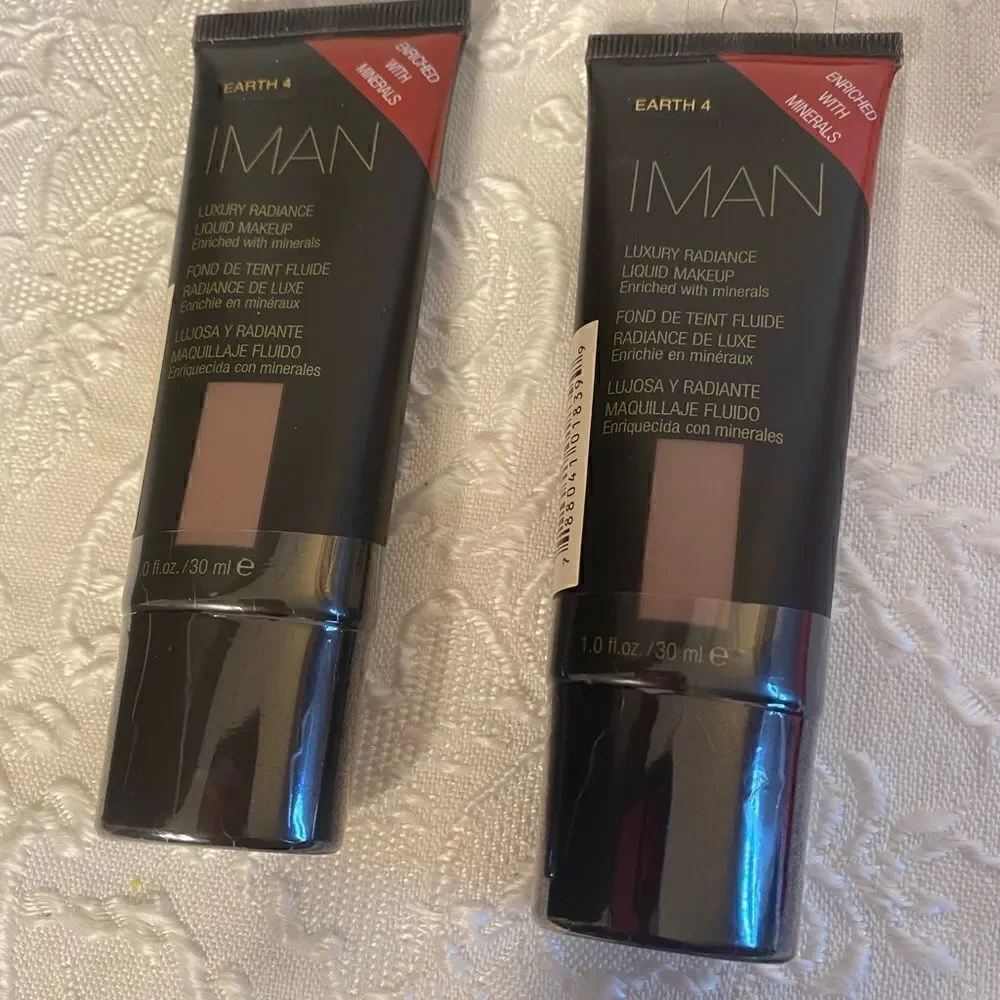 🛍 Lot of 2 Iman luxury Radiance  liquid  foundation makeup 1.0fl oz